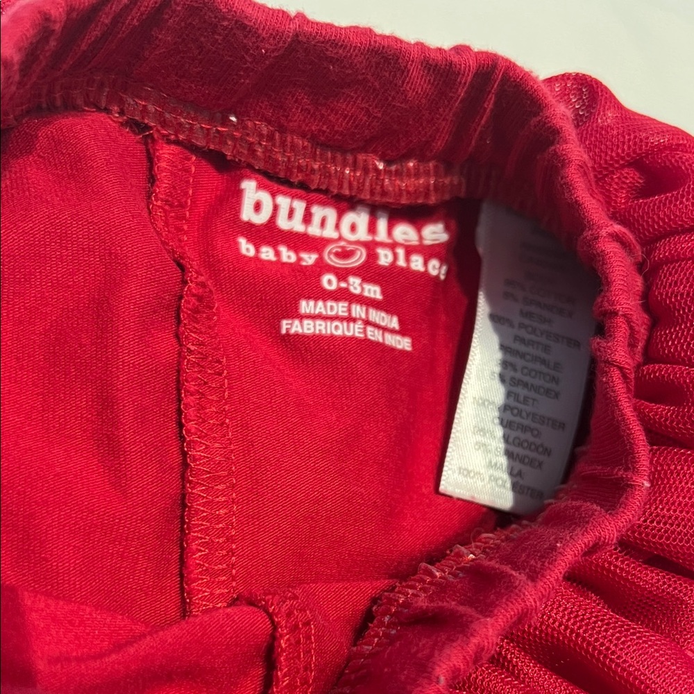 “Bundle 10/$13” Red Baby Leggings 0-3M with Tulle Skirt - Picture 2 of 6